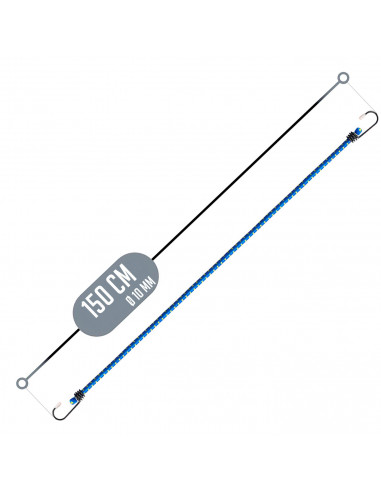 Tradineur - Pulpo trenzado elástico, incluye gancho de plástico - Longitud de 150 cm - Cuerda elástica multiusos - Fabricado en