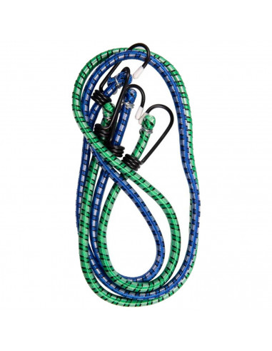 Tradineur - Pack de 2 Pulpos Elásticos trenzados con gancho de plástico - Longitud de 90 cm - Fabricado en goma y PVC - Ø 7 x 90