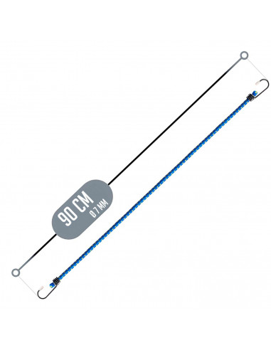 Tradineur - Pack de 2 Pulpos Elásticos trenzados con gancho de plástico - Longitud de 90 cm - Fabricado en goma y PVC - Ø 7 x 90