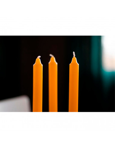 Tradineur - Pack de 3 velas alargadas perfumadas, velas de mesa cilíndricas, parafina y mecha de algodón, duración 9 horas, repe