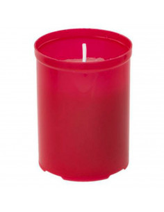 Tradineur - Velón litúrgico pequeño, vela de santo de parafina y cera vegetal, decoración de iglesias, cementerios, tumbas (Rojo
