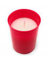 Tradineur - Velón litúrgico pequeño, vela de santo de parafina y cera vegetal, decoración de iglesias, cementerios, tumbas (Rojo