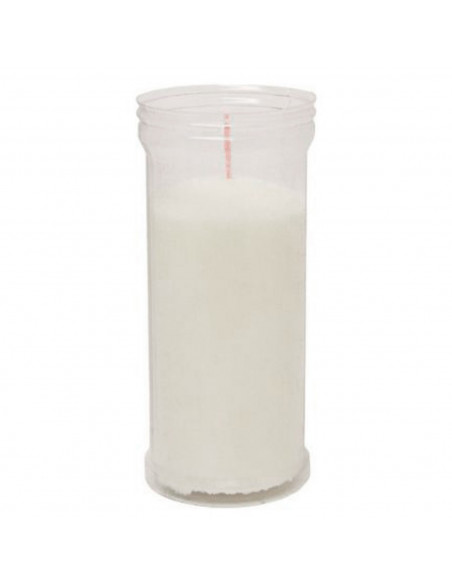 Tradineur - Velón santo mediano, vela litúrgica de parafina y cera vegetal, decoración de iglesias, cementerios, tumbas (Blanco,