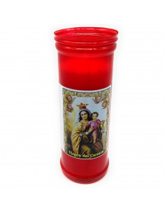 Tradineur - Velón santo Virgen del Carmen, vela litúrgica de parafina y cera vegetal, decoración de iglesias, cementerios, tumba