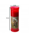 Tradineur - Velón santo Virgen del Carmen, vela litúrgica de parafina y cera vegetal, decoración de iglesias, cementerios, tumba