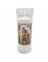 Este velón rojo de la Virgen del Carmen es ideal para decorar e iluminar iglesias y cementerios. No produce humo y mide 16 x 6 c