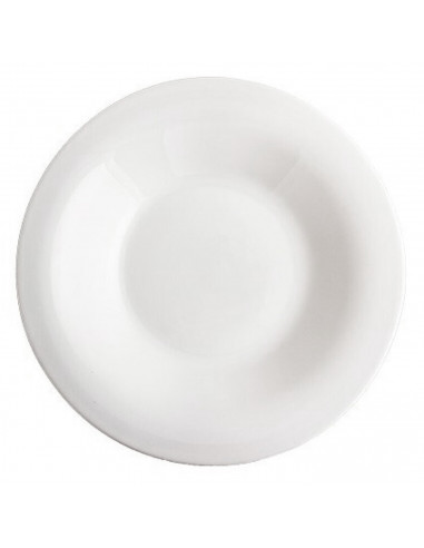 Tradineur - Plato hondo redondo Elba de vidrio opal, extra resistente, vajilla de cocina, apto para lavavajillas y microondas (B