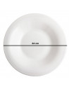 Tradineur - Plato hondo redondo Elba de vidrio opal, extra resistente, vajilla de cocina, apto para lavavajillas y microondas (B