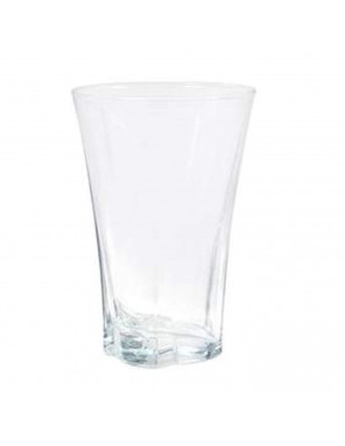 Tradineur - Set de 6 vasos de cristal para refresco, modelo Truva, resistentes, aptos para lavavajillas, servir whisky, licores,