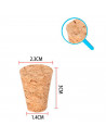 Tradineur - Pack de 5 tapones cónicos de corcho para cerrar botellas de cristal, botes, frascos, vino, aceite, bares, restaurant