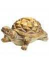 Gerimport - Tortuga de resina dorada y blanca 9 x 24 x 16 cm. Figura decorativa para hogar o jardín, regalo original