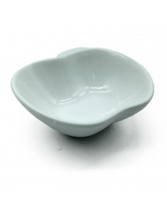 Tradineur - Cuenco con forma de manzana - Fabricado en porcelana - Apto para lavavajillas y microondas - 8 x 8 x 3 cm - Color Bl