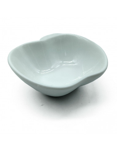 Tradineur - Cuenco con forma de manzana - Fabricado en porcelana - Apto para lavavajillas y microondas - 8 x 8 x 3 cm - Color Bl
