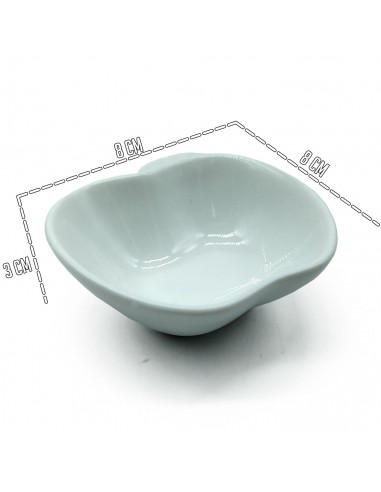 Tradineur - Cuenco con forma de manzana - Fabricado en porcelana - Apto para lavavajillas y microondas - 8 x 8 x 3 cm - Color Bl