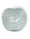 Tradineur - Cuenco con forma de manzana - Fabricado en porcelana - Apto para lavavajillas y microondas - 8 x 8 x 3 cm - Color Bl