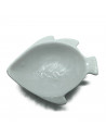 Tradineur - Cuenco con forma de pez - Fabricado en porcelana - Apto para lavavajillas y microondas - 3 x 10 x 8 cm - Color Blanc