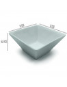Tradineur - Cuenco con forma cuadrada - Fabricado en porcelana - Apto para lavavajillas y microondas - 4,5 x 9 x 9 cm - Color Bl