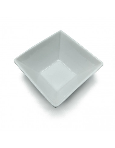 Tradineur - Cuenco con forma cuadrada - Fabricado en porcelana - Apto para lavavajillas y microondas - 4,5 x 9 x 9 cm - Color Bl