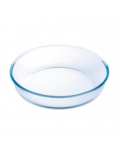 Ô Cuisine - Molde redondo de vidrio 2.1 L / 26 cm, fuente de vidrio hondo para tarta de 26 cm de diámetro