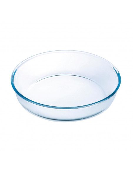 Ô Cuisine - Molde redondo de vidrio 2.1 L / 26 cm, fuente de vidrio hondo para tarta de 26 cm de diámetro