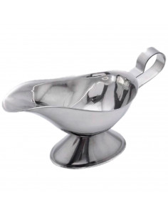 Tradineur - Salsera Aladino con asas de acero Inoxidable - Fabricado en España - Utensilio para la cocina - 8,5 x 15 x 6 cm