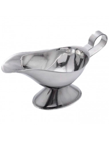 Tradineur - Salsera Aladino con asas de acero Inoxidable - Fabricado en España - Utensilio para la cocina - 8,5 x 15 x 6 cm