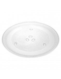 Tradineur - Plato para Microondas de vidrio - Fabricado en España - Distribución uniforme de calor - Ø 24,5 cm