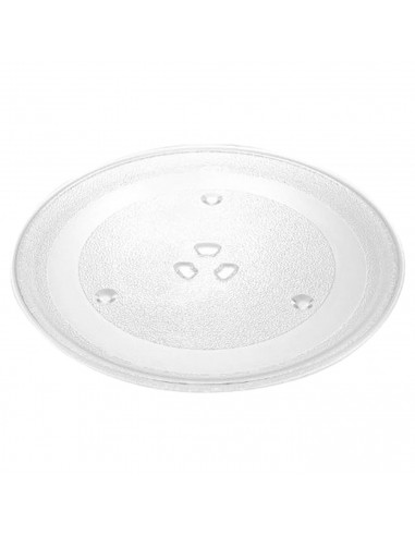 Tradineur - Plato para Microondas de vidrio - Fabricado en España - Distribución uniforme de calor - Ø 24,5 cm
