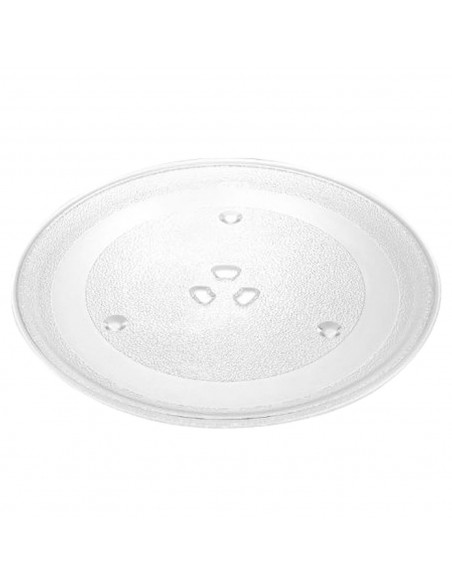 Tradineur - Plato para Microondas de vidrio - Fabricado en España - Distribución uniforme de calor - Ø 24,5 cm