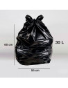 Tradineur - Pack de 15 bolsas de basura, plástico reciclado, resistentes y antigoteo, ecológicas, reciclables, cierre fácil, apt
