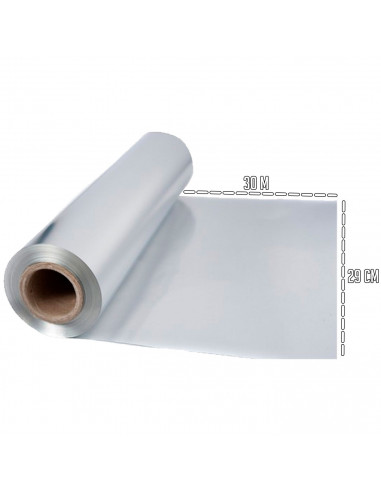 Tradineur - Rollo de papel Industrial de aluminio para la cocina - Fabricado en España - Uso Alimentario - Longitud de 30 Metros