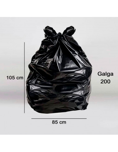 Tradineur - Pack de 10 bolsas de basura, galga 200, plástico reciclado, resistentes y antigoteo, ecológicas, reciclables, aptas