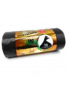 Tradineur - Pack de 10 bolsas de basura XXL, plástico reciclado, resistentes y antigoteo, ecológicas, reciclables, aptas para cu
