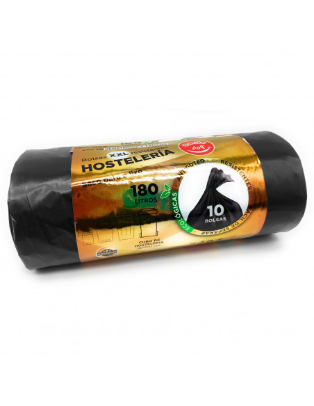 Tradineur - Pack de 10 bolsas de basura XXL, plástico reciclado, resistentes y antigoteo, ecológicas, reciclables, aptas para cu