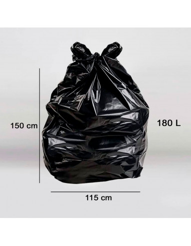 Tradineur - Pack de 10 bolsas de basura XXL, plástico reciclado, resistentes y antigoteo, ecológicas, reciclables, aptas para cu