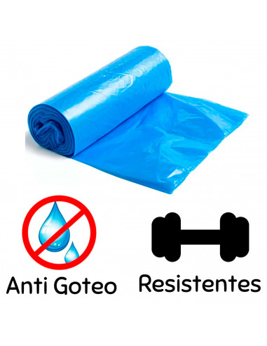 Tradineur - Pack de 15 bolsas de basura de plástico reciclado, resistentes y antigoteo, ecológicas, reciclables, cierre fácil, a