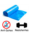 Tradineur - Pack de 15 bolsas de basura de plástico reciclado, resistentes y antigoteo, ecológicas, reciclables, cierre fácil, a