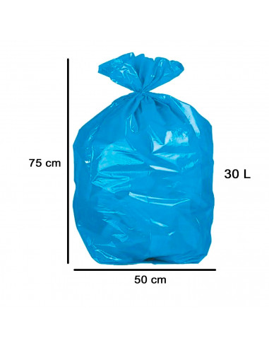 Tradineur - Pack de 15 bolsas de basura de plástico reciclado, resistentes y antigoteo, ecológicas, reciclables, cierre fácil, a