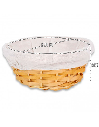 Tradineur - Panera de mimbre artesana tejida a mano - Forma redonda - Funcional para tu propia cocina o un regalo único - Ø 20 x