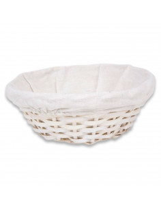 Tradineur - Panera de mimbre tejida a mano - Forma redonda - Funcional para tu propia cocina o un regalo único - Ø 24 x 9 cm - C