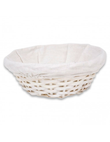 Tradineur - Panera de mimbre tejida a mano - Forma redonda - Funcional para tu propia cocina o un regalo único - Ø 24 x 9 cm - C