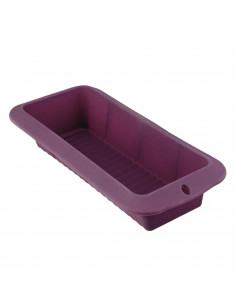 Tradineur - Molde para pastel de silicona, fuente para horno rectangular de silicona, bandeja para horno, color violeta, 6 x 30
