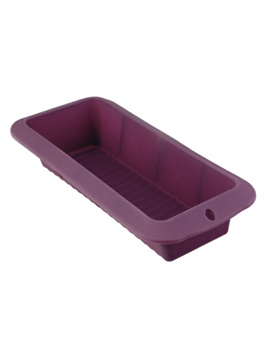 Tradineur - Molde para pastel de silicona, fuente para horno rectangular de silicona, bandeja para horno, color violeta, 6 x 30