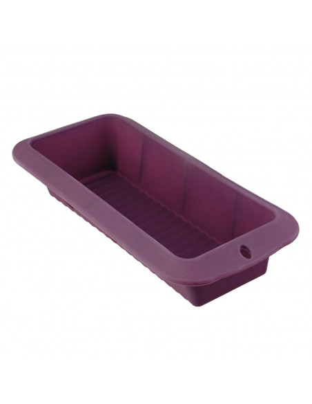Tradineur - Molde para pastel de silicona, fuente para horno rectangular de silicona, bandeja para horno, color violeta, 6 x 30