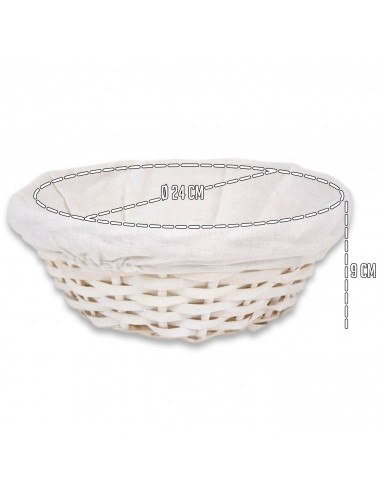 Tradineur - Panera de mimbre tejida a mano - Forma redonda - Funcional para tu propia cocina o un regalo único - Ø 24 x 9 cm - C