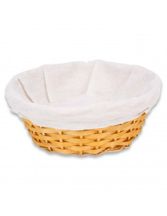 Tradineur - Panera de mimbre tejida a mano - Forma redonda - Funcional para tu propia cocina - Ø 24 x 9 cm - Color Marrón Anaran