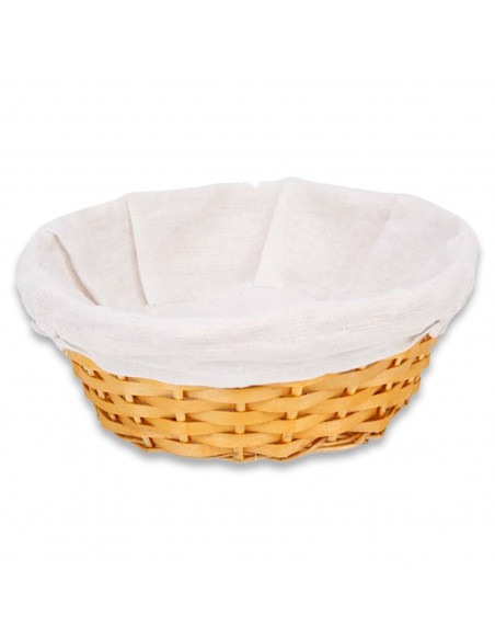 Tradineur - Panera de mimbre tejida a mano - Forma redonda - Funcional para tu propia cocina - Ø 24 x 9 cm - Color Marrón Anaran
