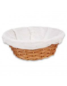 Tradineur - Panera de mimbre tejida a mano - Forma redonda - Funcional para tu propia cocina o un regalo - Ø 24 x 9 cm - Color M