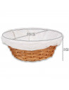 Tradineur - Panera de mimbre tejida a mano - Forma redonda - Funcional para tu propia cocina o un regalo - Ø 24 x 9 cm - Color M