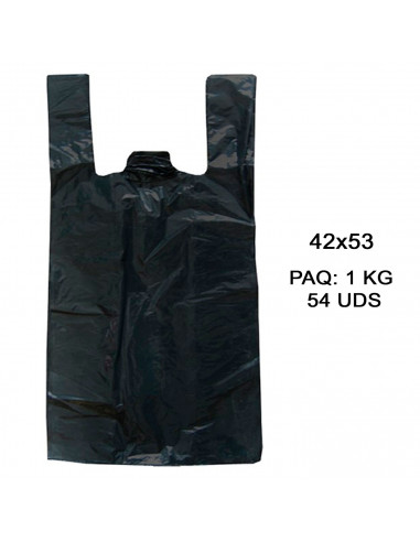 Tradineur - Pack de 54 bolsas de plástico tipo camiseta, reutilizables, recicladas, gran resistencia, cumplen normativa, grosor